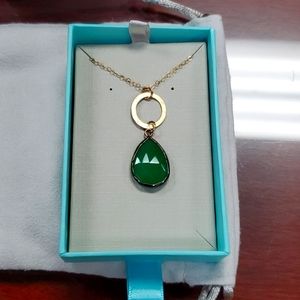 Lisa Leonard faux  jade necklace, 18" chain